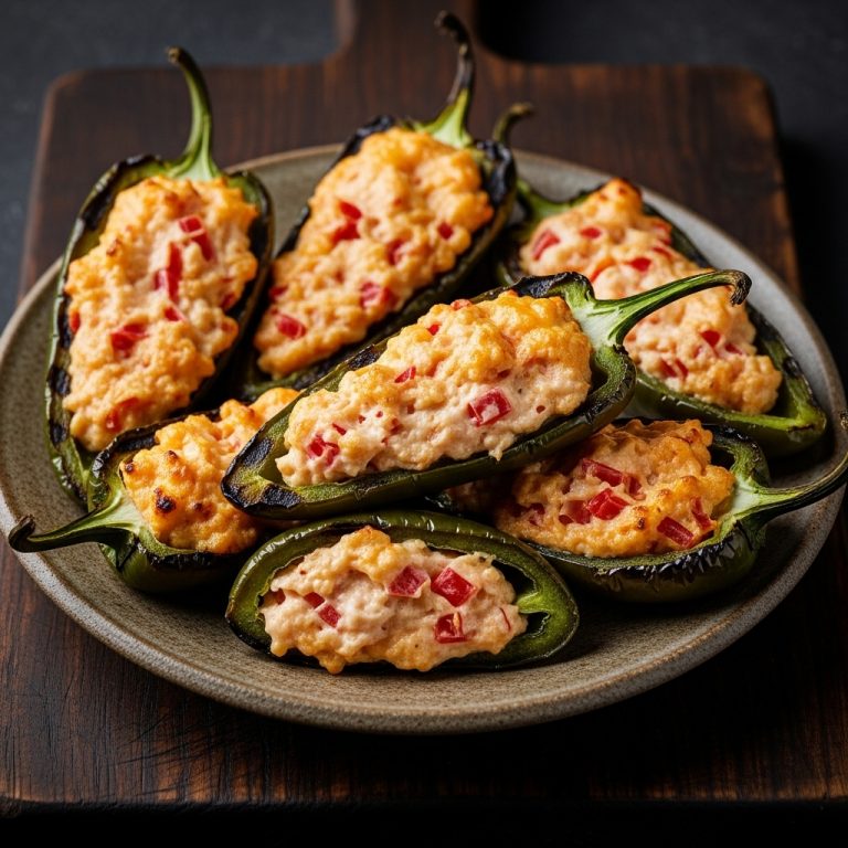 Grilled Jalapeño Poppers Stuffed with Creamy Pimento Cheese